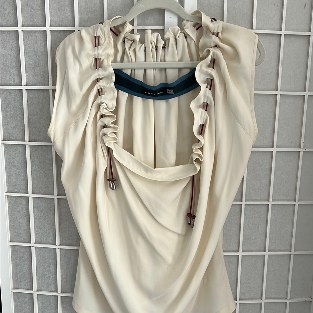 Unique Cream Ruched Blouse